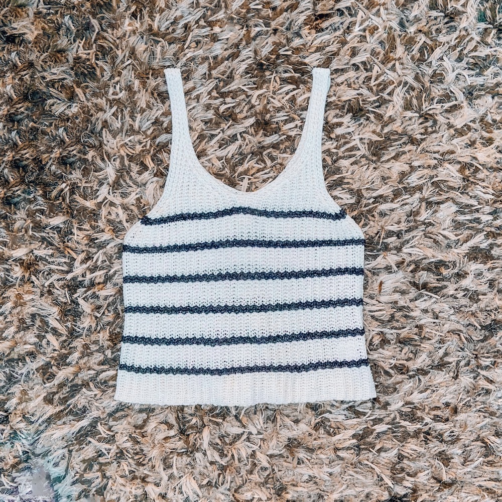 Blue & white Crochet top